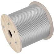 VEVOR Jekleni kabel 7x19 z zategovalno jedro 61 m srebrne barve