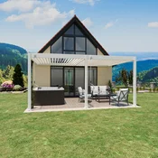Bioklimatska pergola Antares Stenska, 3.6 x 5.3, Bela, Ročni