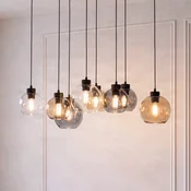 TK Lighting Visoka svetilka Cubus, 68 cm, 8-žarčkov, prozorna/medena/rjava, steklo - Dnevna soba/jedilnica - Sodobni - črna, prosojna, medena, rjava
