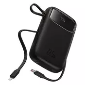 Power bank Baseus Qpow Pro+ 10000mAh 22.5W z Lightning, 2x USB-C in USB, s kablom USB-C 30cm - black