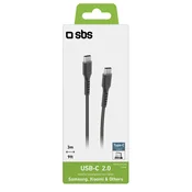 SBS USB-C - USB-C Kabel 3m crna in kabel TECABLETCC3M Podatkovni polnilni