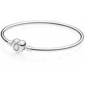 Pandora Masivna zapestnica z zaponko v obliki srca 596268 (Dolžina 21 cm)
