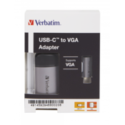 Verbatim 49145 video cable adapter 0.01 m USB C VGA (D-Sub) Black,Silver