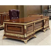 Casa Padrino luxury baroque desk brown/gold - Magnificent solid wood office table - Luxury office furniture in baroque style - Baroque furniture - Baroque furnishings - Noble & Magnificent