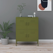 vidaXL omara za shranjevanje olivno zelena 80x35x101,5 cm jeklo