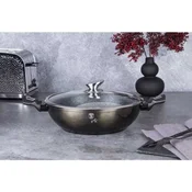 Berlingerhaus Ponev Wok s pokrovom z marmornato površino 30 cm Shiny Black Edition BH-7115