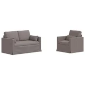 Vidaxl Kavčna garnitura 2 szt. Taupe 139 x 78 x 80 cm blago