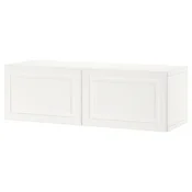 BESTA Regal z vrati, bela/Smeviken bela, 120x42x38 cm