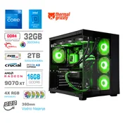 MEGA Računalnik MEGA MT S5 i7-12700KF/RX9070 XT/32GB/2TB/750W/Brez OS/črna RGB + Estetski napajalni kabli [Zelena/Črna], (5000273653)