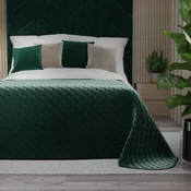 shumee VELVI Dekorativno pregrinjalo za posteljo v smaragdno zeleni barvi 170x210 cm - Žametna eleganca v vaši spalnici