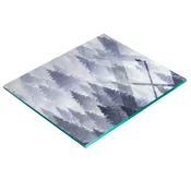 shumee Dekorativna steklena servirna deska za prigrizke Foggy Forest 60x52 cm