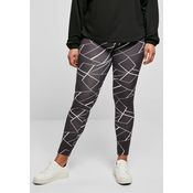 Womens AOP Geometric Black Leggings