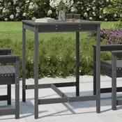 Vidaxl vidaXL Vrtna miza siva 82,5x82,5x110 cm masivni borov les