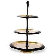 Casa Padrino luxury etagere black/gold 35 x 26 x H. 48.5 cm - Oval cake & biscuit cake stand - Gastronomy accessories - Restaurant accessories - Hotel accessories - Luxury accessories