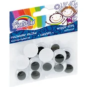shumee Fiorello maskotne oči, samolepilne okrogle črne barve, 20 mm, 15 kosov.