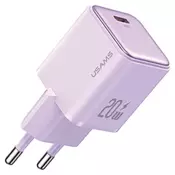 USAMS USAMS OMREŽNI POLNILEC 1XUSB-C PD20W ZA HITRO POLNJENJE TELEFONOV VIJOLIČEN, (21974779)