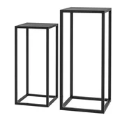 Homestar Set stojal za rastline 2 kosa 25x25x585 cm in 31x31x65 cm črna