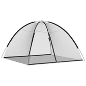 Vidaxl Komarnik mongolski z vrati 220 mreža črna 200x200x135 cm