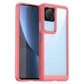 HURTEL Ohišje Outer Space Case za Xiaomi Poco F4 5G, ovitek z gibljivim okvirjem, rdeče