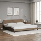 vidaXL Posteljni okvir Dover kapučino 200x200 cm umetno usnje