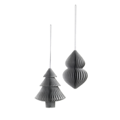 Broste Copenhagen  Božična dekoracija DECO CHRISTMAS MIX PAPIER X2  Srebrna