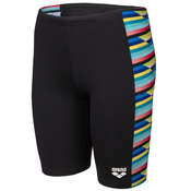 Arena performance racing stripe jammer boys black/multi 116cm