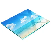 shumee Kuhinjska večnamenska dekorativna steklena tabla Paradise Beach 60x52 cm