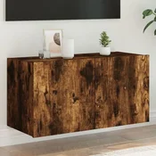 Vidaxl vidaXL Stenska TV omarica z LED osvetlitvijo dimljen hrast 80x35x41 cm