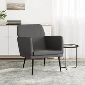 Fotelja sivi 61 x 78 x 80 cm od umjetne kože