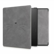 Preklopni ovitek z oblikovanjem mačka za Amazon Kindle Oasis 10. Generation - siva