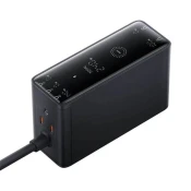 Kućni Punjač BASEUS Display GaN Desktop, 3x USB-C/USB-A/DC, 240W+4x kabel, Black, P10163902112-00