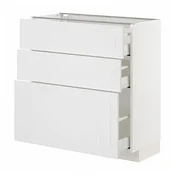METOD / MAXIMERA Podni element s 3 fioke, bela/Stensund bela, 80x37 cm