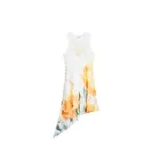 Desigual Obleka  temno zelena / oranžna / bela