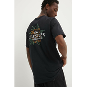 Pamucna majica Quiksilver HIBISCUS za muškarce, boja: crna, s tiskom, AQYZT09761