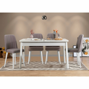 HANAH HOME Trpezarijski set Santiago White Grey