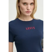 Pamucna majica Levis za žene, boja: tamno plava, A8798