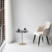 Hanah Home Pomocni stocic Chill Out, 50x50x50 cm, Sivo-zlatne boje