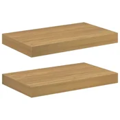 Vidaxl Stenska polica 2 szt. Rjava 40 x 23,5 x 4 cm Konstruiran les