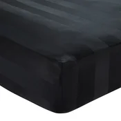Črna napenjalna satenasta rjuha 150x200 cm So Soft Satin Stripe – Catherine Lansfield