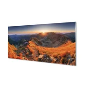 tulup.si Slika na akrilnem steklu Mountain sunset 120x60 cm 4 obešalnika