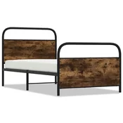 Vidaxl Posteljni okvir brez vzmetnice 100x200 cm dim. hrast inž. les
