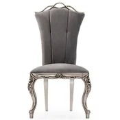 Casa Padrino luxury baroque dining room chair gray/silver - Magnificent baroque style kitchen chair - Luxury dining room furniture baroque style - Baroque furniture - Noble & Magnificent