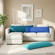 vidaXL Blazina z blazino HOUTEN Svetlo modra 40 x 145 cm Poliester