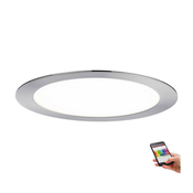 Paulmann Smarthome LED RGBW ugraden -u ploci od brušenog željeza okrugli IP44