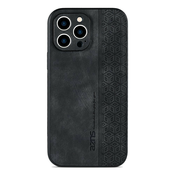 Premium maska Cube Leather za iPhone 15 Pro Max sa ugradenom zaštitom za stražnju kameru - graphite black