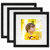 Vidaxl 3D foto okvirji 3 kosi črni 23x23 cm za 13x13 cm slike