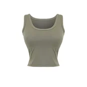 Trendyol Milla ženski top Thmss26Bz00008, maslinasta
