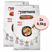 Ontario Cat Sterilised 7+, 2x6,5 kg