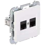 shumee Santra računalniška vtičnica 2x RJ45 brez okvirja, vgradna, bela 4149-10