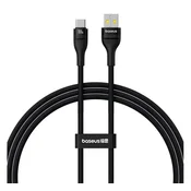 Baseus Flash 2 USB tip-A na USB tip-C, 100W kabel za brzo punjenje i prijenos podataka, 1 m, crni